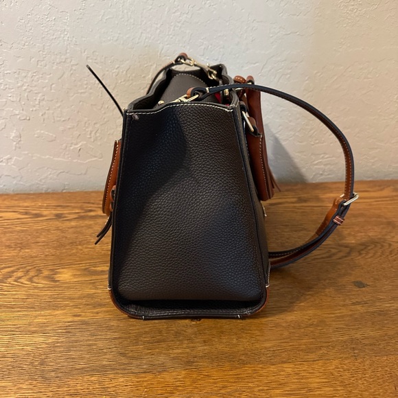 Dooney & Bourke Black and Tan Satchel - Picture 5 of 8
